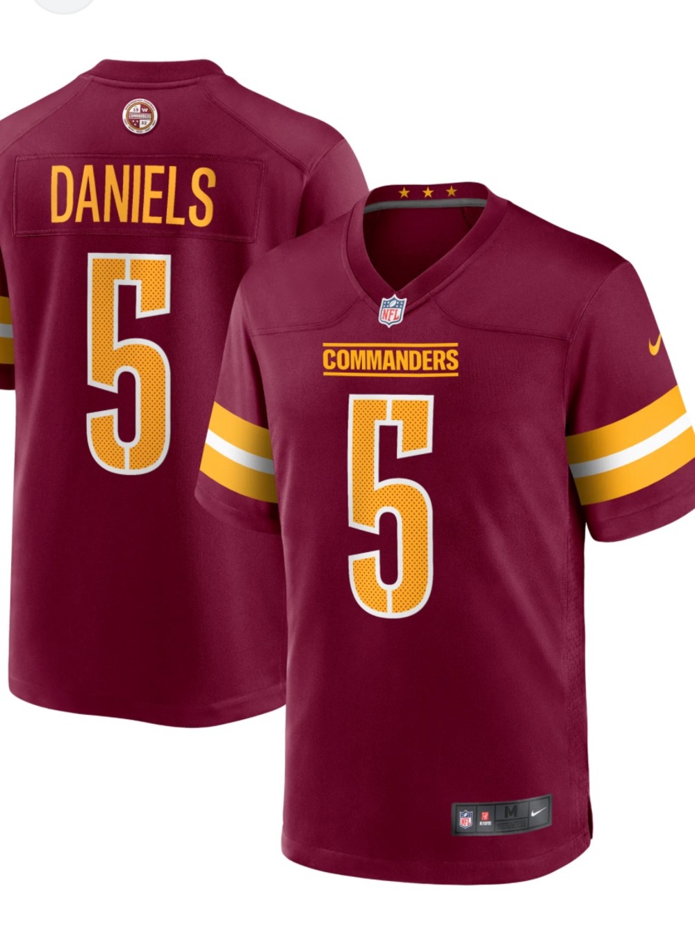 Nike NFL Jayden Daniels Washington Commanders Authentic Burgundy XL new